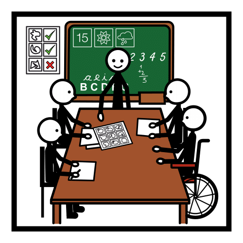 pittogramma ARASAAC di aula inclusiva